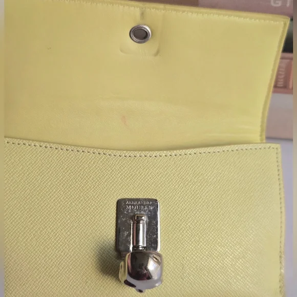 Alexander McQueen Yellow Saffiano Leather Trifold Wallet - Picture 6 of 16